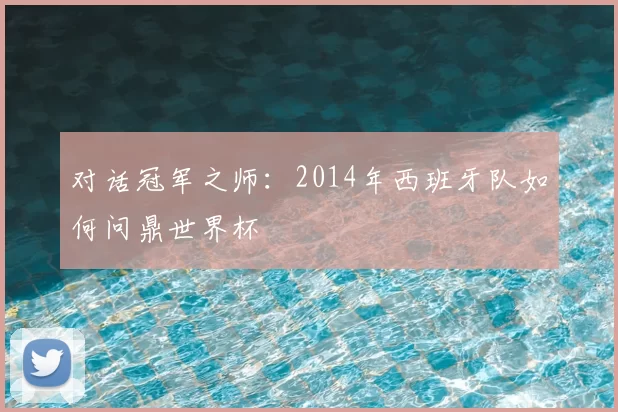 对话冠军之师：2014年西班牙队如何问鼎世界杯